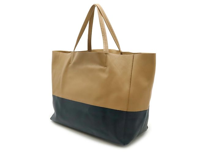 Cabas Céline Bolso tote horizontal de cuero Celine Castaño Beige - vista 2