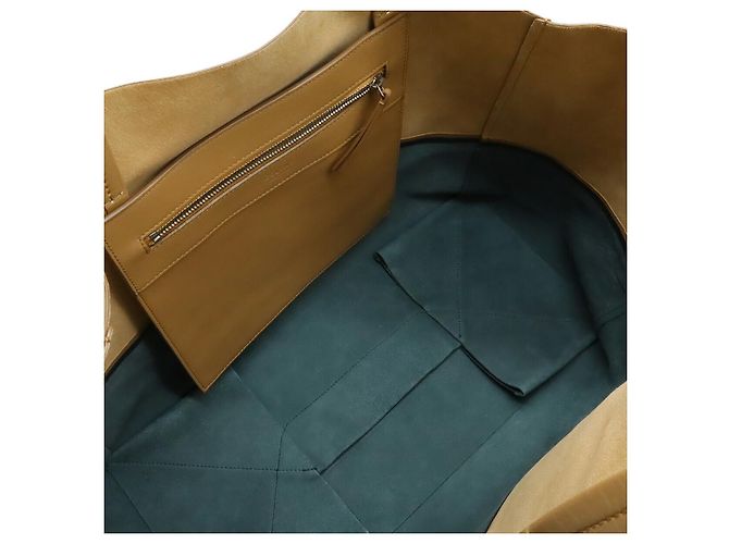 Cabas Céline Bolso tote horizontal de cuero Celine Castaño Beige - vista 5