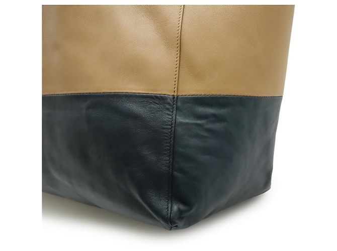 Cabas Céline Bolso tote horizontal de cuero Celine Castaño Beige - vista 7