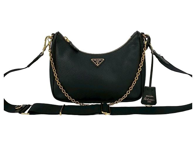 Borsa a Spalla 2 in 1 Saffiano di Prada Nero - vista 2