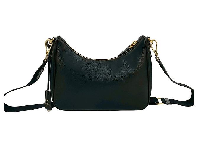Borsa a Spalla 2 in 1 Saffiano di Prada Nero - vista 4