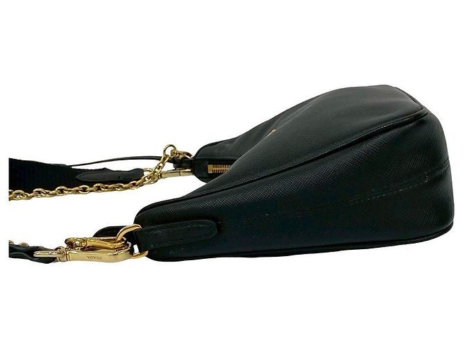 Borsa a Spalla 2 in 1 Saffiano di Prada Nero - vista 6