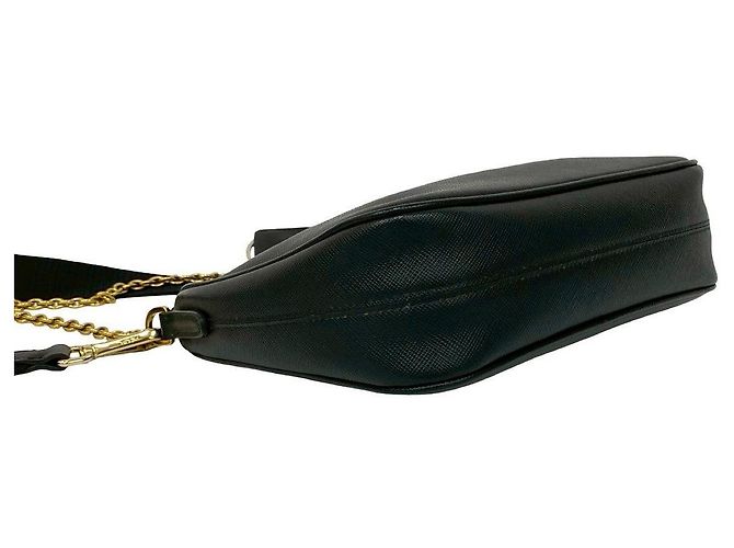 Borsa a Spalla 2 in 1 Saffiano di Prada Nero - vista 8