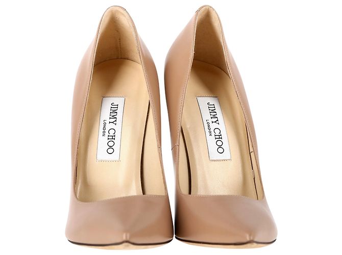 Décolleté a punta Anouk in pelle beige di Jimmy Choo - vista 5