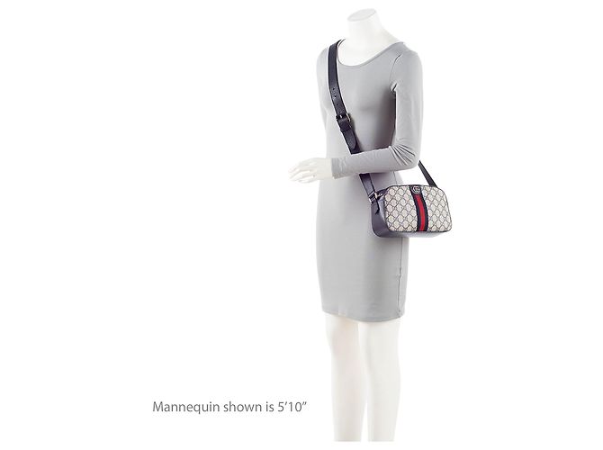 Borsa a tracolla Gucci GG Supreme Ophidia Small Marrone Beige - vista 5