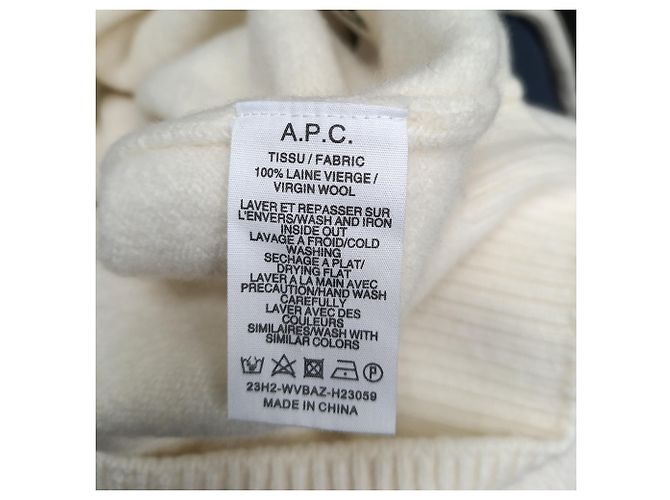 Apc Suéter A.P.C. Edward em lã virgem branca Branco Cru - vista 3