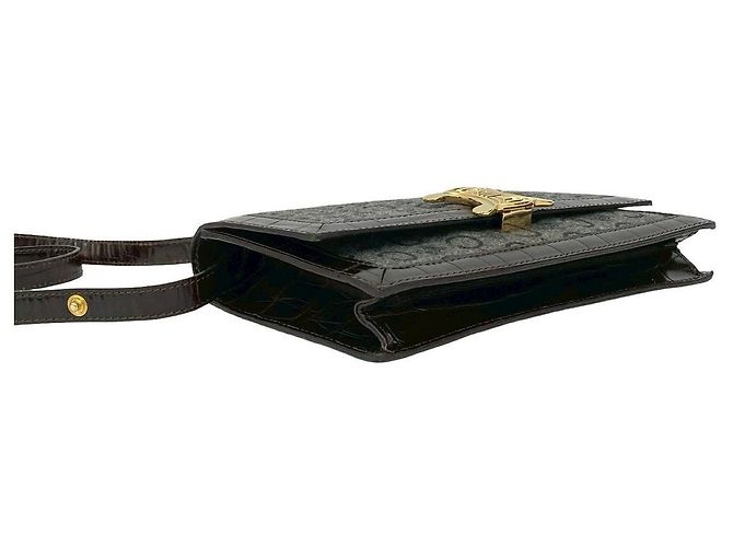Céline Celine C Macadam Schultertasche aus Wolle und Leder Braun - Ansicht 8