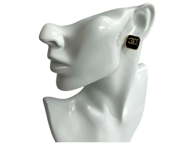 Pendientes Chanel Coco Mark Dorado Metálico - vista 2