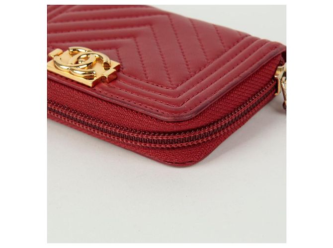 Chanel Portacarte con zip Boy Rosso - vista 10