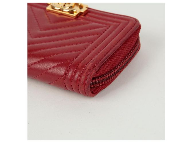 Chanel Portacarte con zip Boy Rosso - vista 7