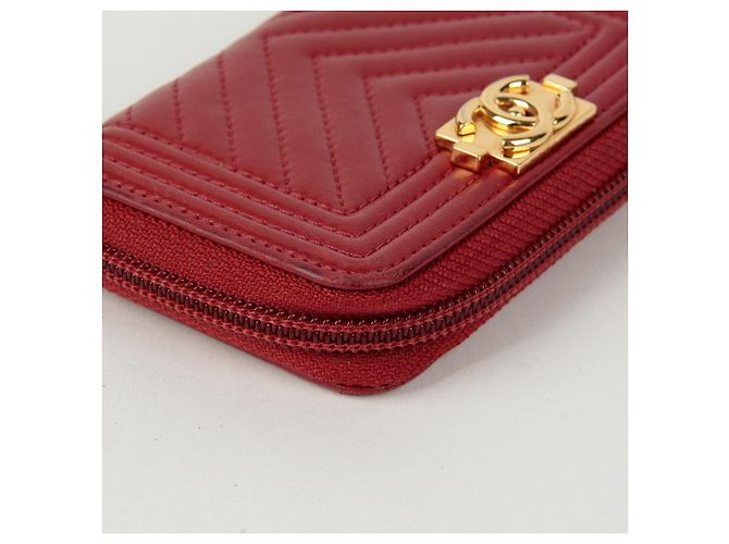 Chanel Portacarte con zip Boy Rosso - vista 9