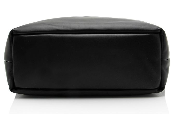 Saint Laurent Gepolsterte Leder Logo Einkaufstasche Schwarz - Ansicht 4