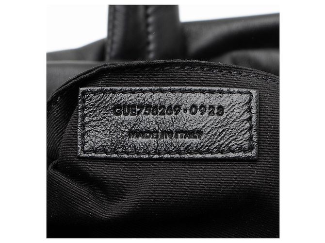 Saint Laurent Gepolsterte Leder Logo Einkaufstasche Schwarz - Ansicht 6