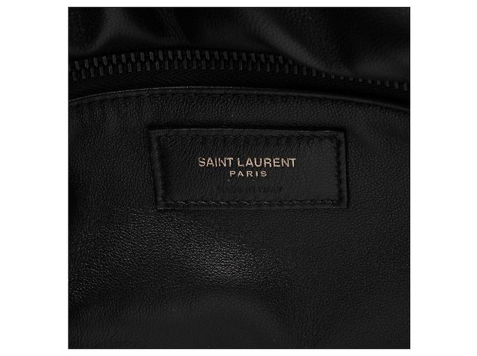Saint Laurent Gepolsterte Leder Logo Einkaufstasche Schwarz - Ansicht 8