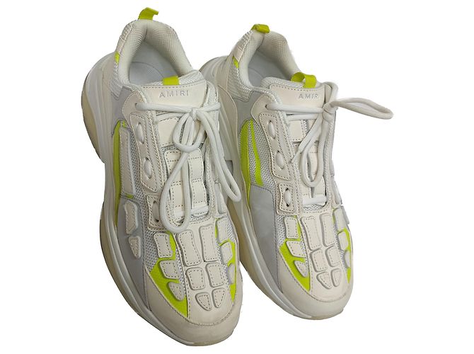 Baskets Amiri Bone Runner en cuir blanc - vue 6
