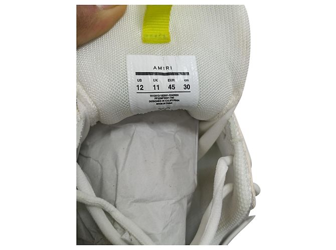 Baskets Amiri Bone Runner en cuir blanc - vue 7