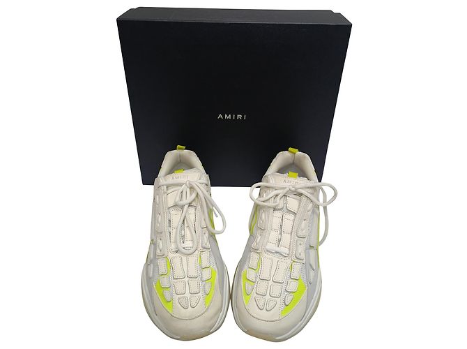 Baskets Amiri Bone Runner en cuir blanc - vue 8