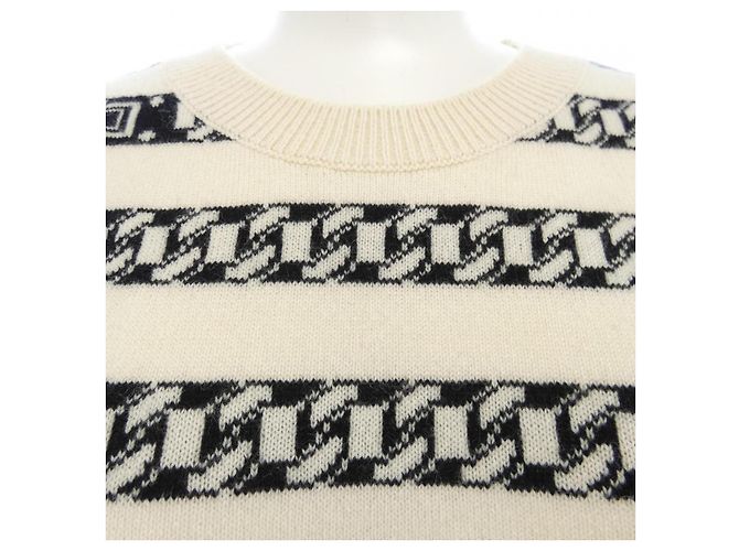 Timeless Chanel Kaschmir-Strickoberteil Schwarz Weiß - Ansicht 6
