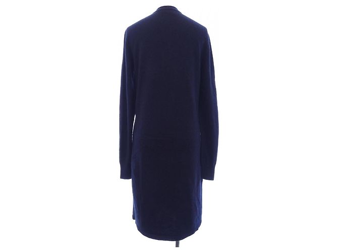 Timeless Chanel Kaschmir-Mix Kleid Blau Marineblau - Ansicht 2