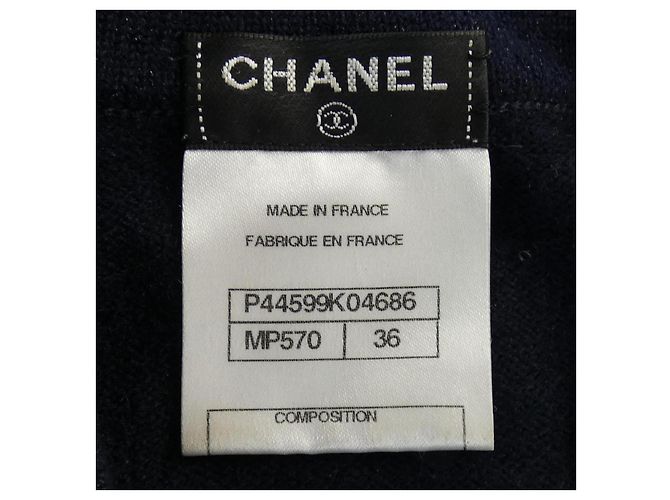 Timeless Chanel Kaschmir-Mix Kleid Blau Marineblau - Ansicht 4