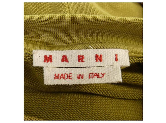 Felpa con cappuccio Marni FUMU012940 Verde Khaki Cotone Cachi - vista 4