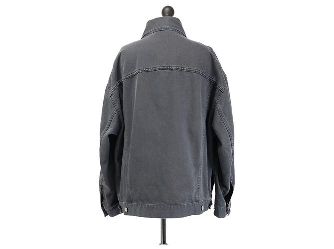 Acne Studios Oversized Jeansjacke Grau Baumwolle - Ansicht 2