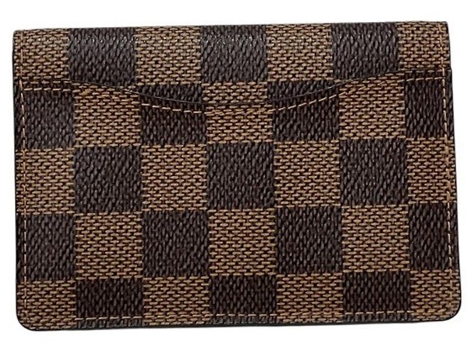 Organizer Capa de passaporte em canvas Damier Louis Vuitton Marrom - vista 2