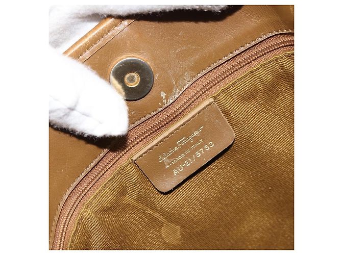 Sac Gancini en toile moyen Salvatore Ferragamo Bleu - vue 6