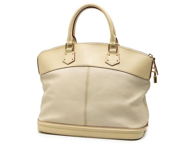 Borsa Lockit MM Louis Vuitton Beige Crudo - vista 2