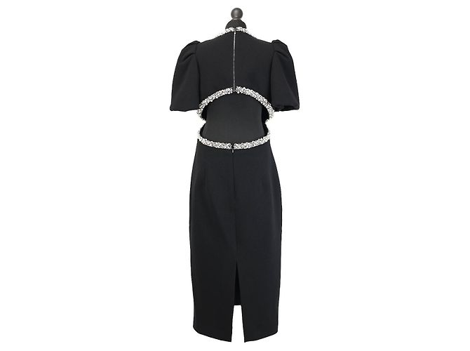 Rebecca Vallance Eva Midi-Kleid Schwarz mit Perlen - Ansicht 2