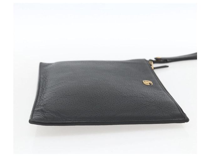 Pochette in pelle GG Marmont di Gucci Nero - vista 3