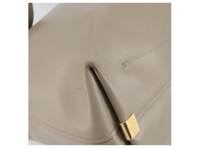 Chloé Bolso Tote de cuero beige y dorado Chloe C Auth am10250V - vista 11