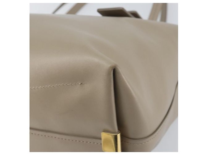 Chloé Bolso Tote de cuero beige y dorado Chloe C Auth am10250V - vista 12