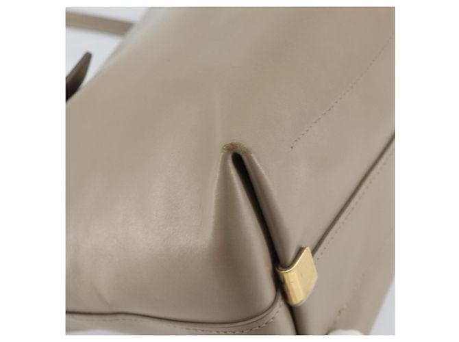 Chloé Bolso Tote de cuero beige y dorado Chloe C Auth am10250V - vista 13