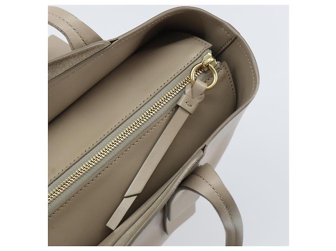 Chloé Bolso Tote de cuero beige y dorado Chloe C Auth am10250V - vista 15