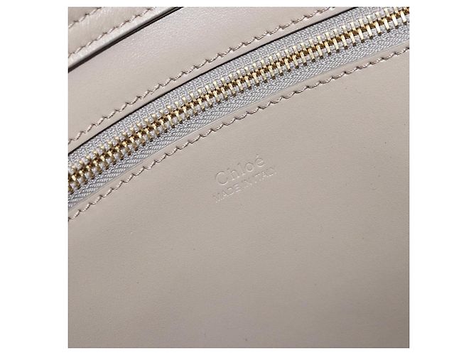Chloé Bolso Tote de cuero beige y dorado Chloe C Auth am10250V - vista 16