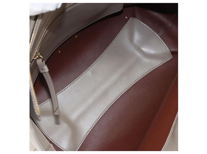Chloé Bolso Tote de cuero beige y dorado Chloe C Auth am10250V - vista 17