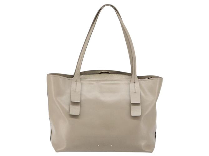 Chloé Bolso Tote de cuero beige y dorado Chloe C Auth am10250V - vista 3