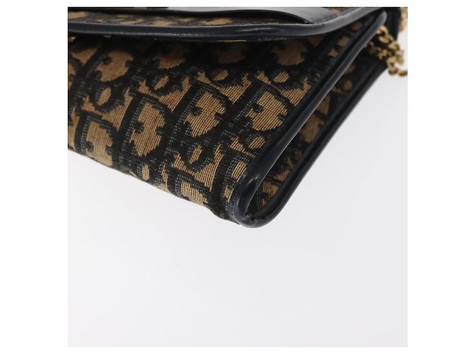 Borsa a spalla in tela Trotter Christian Dior blu navy oro Auth 159985 D'oro - vista 11