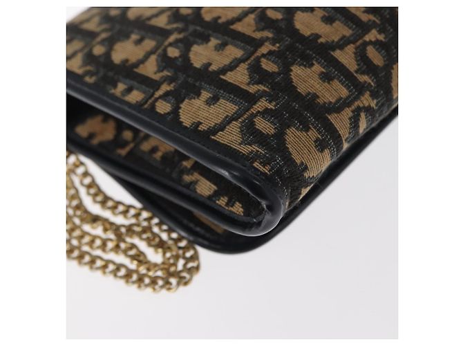 Borsa a spalla in tela Trotter Christian Dior blu navy oro Auth 159985 D'oro - vista 12