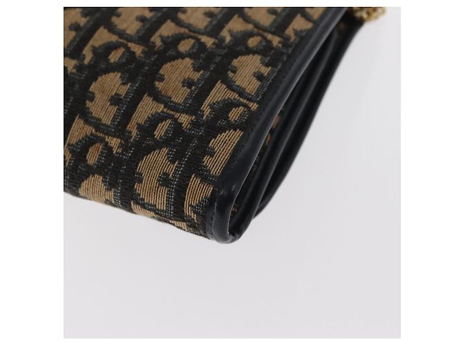 Borsa a spalla in tela Trotter Christian Dior blu navy oro Auth 159985 D'oro - vista 13