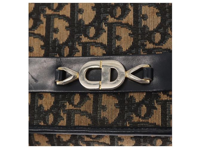 Borsa a spalla in tela Trotter Christian Dior blu navy oro Auth 159985 D'oro - vista 14