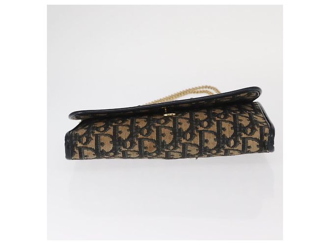 Borsa a spalla in tela Trotter Christian Dior blu navy oro Auth 159985 D'oro - vista 9