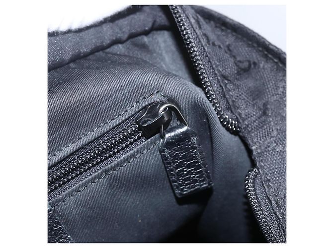 GUCCI GG Canvas Web Sherry Line Hand Bag Black Silver 131228 Auth ep12633 Silvery - view 15