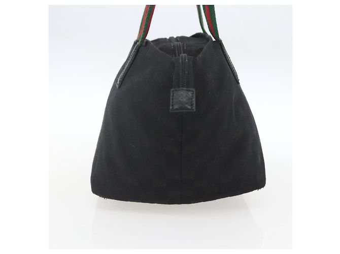 GUCCI GG Canvas Web Sherry Line Hand Bag Black Silver 131228 Auth ep12633 Silvery - view 4