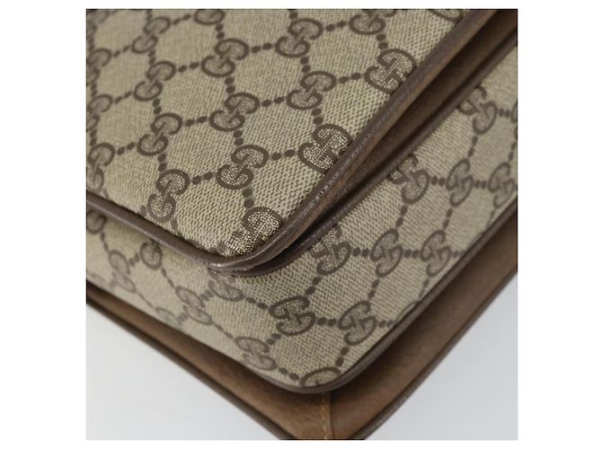 Bolso de mano GUCCI GG Supreme Web Sherry Line PVC Beige Oro 41 02 079 Auth 159288 Dorado - vista 11