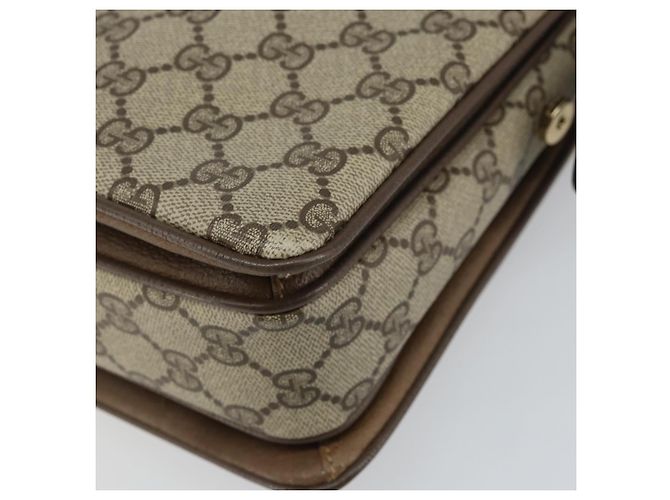 Bolso de mano GUCCI GG Supreme Web Sherry Line PVC Beige Oro 41 02 079 Auth 159288 Dorado - vista 12