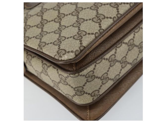 Bolso de mano GUCCI GG Supreme Web Sherry Line PVC Beige Oro 41 02 079 Auth 159288 Dorado - vista 13