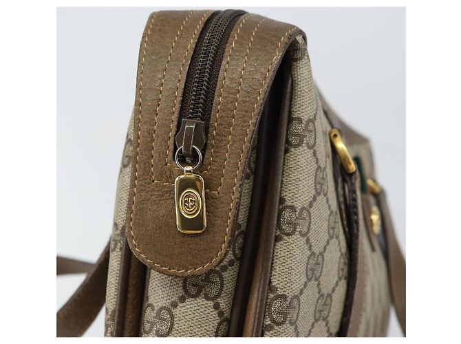 Bolso de mano GUCCI GG Supreme Web Sherry Line PVC Beige Oro 41 02 079 Auth 159288 Dorado - vista 15