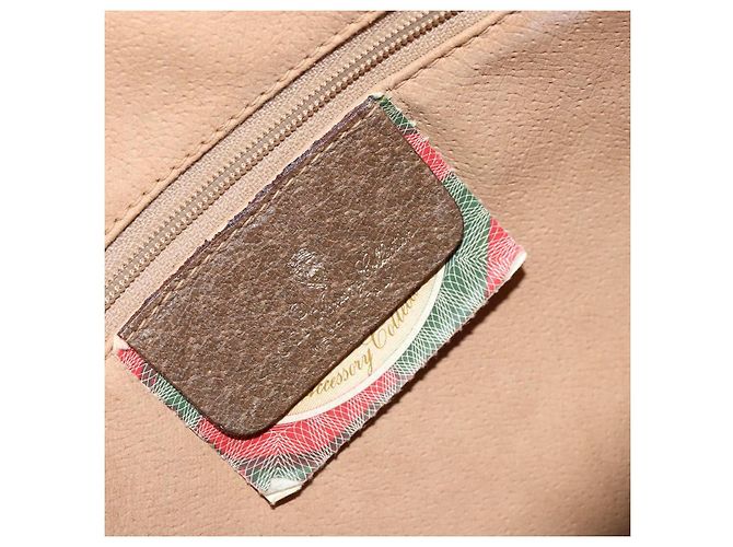 Bolso de mano GUCCI GG Supreme Web Sherry Line PVC Beige Oro 41 02 079 Auth 159288 Dorado - vista 16
